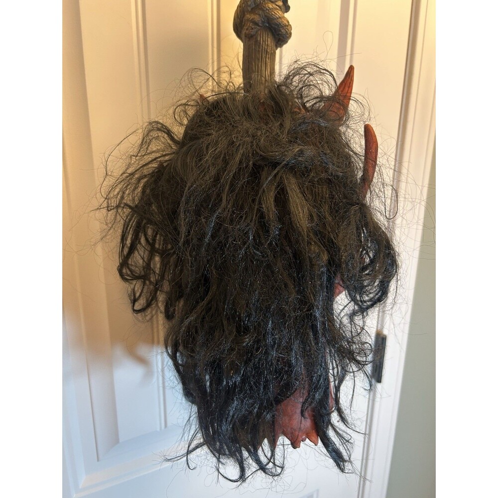 Red Devil Satan Head Halloween Hanging Rubber Prop Mask Decor Rare Discontinued - Picture 5 of 13